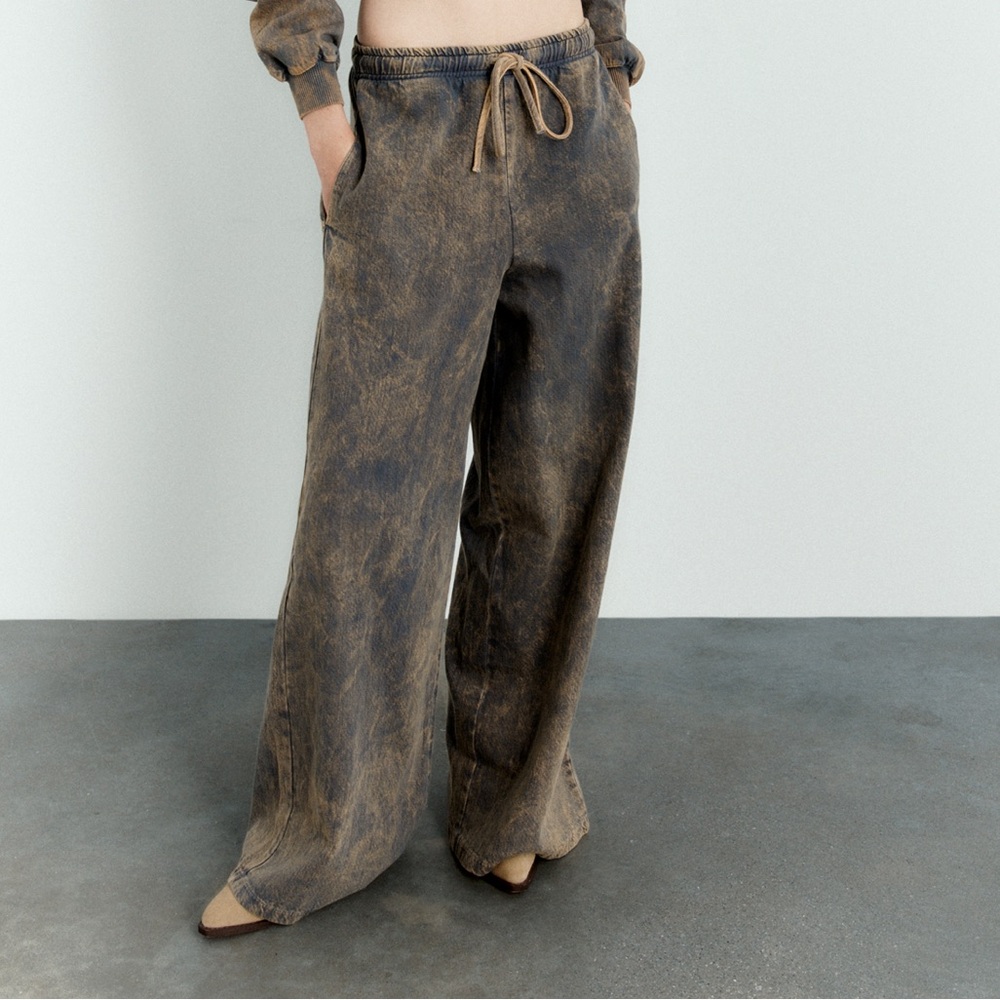 Never Worn Size Small Zara WASHED EFFECT WIDE LEG PANTS